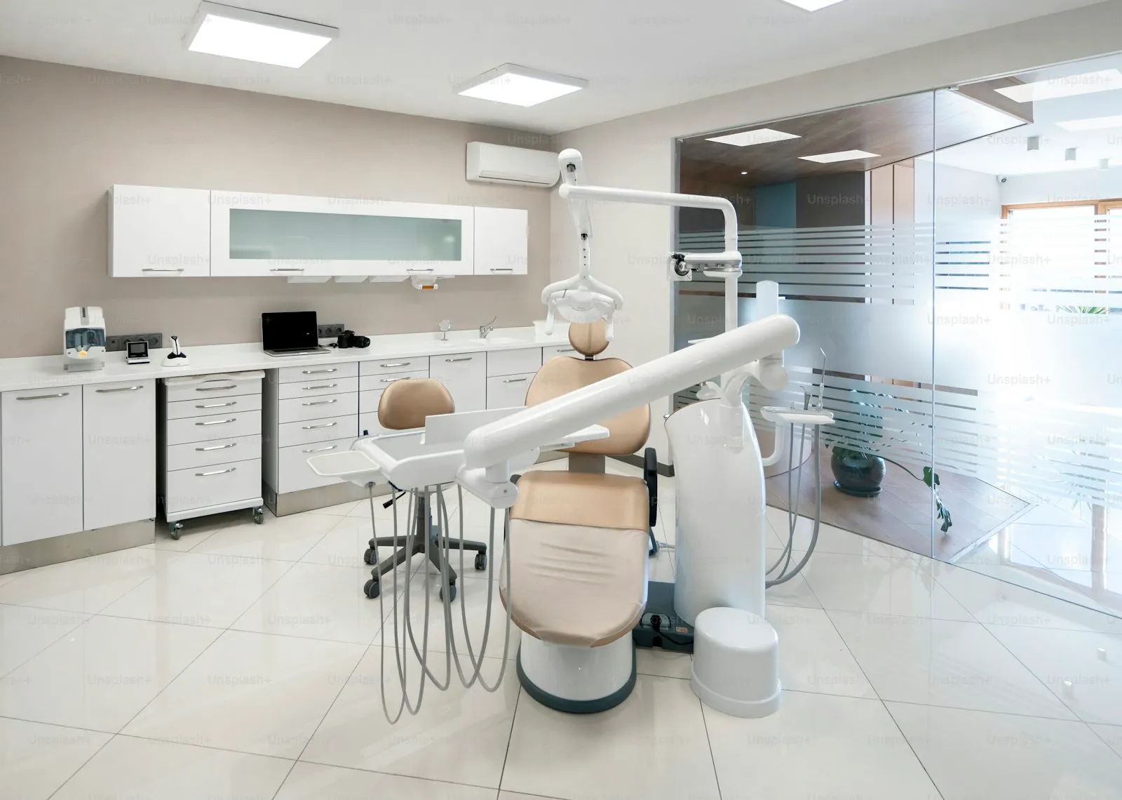 Dental practice owner reviewing financial reports